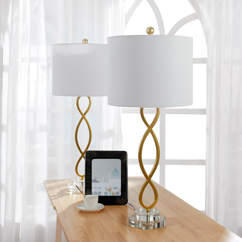 Everly Quinn Romain 30.25" Gold Table Lamp Set & Reviews Wayfair